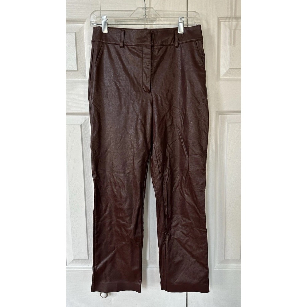 Commando Pants Womens 30x27 Oxblood Brown Faux Leather Vegan
